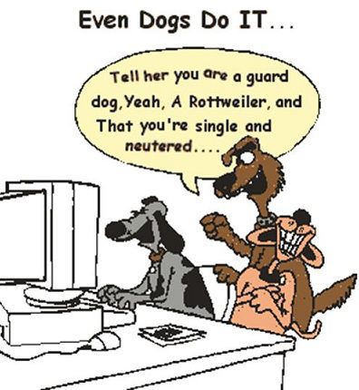 Dogs computer dating cartoon