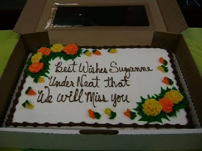 funny picture: going away cake